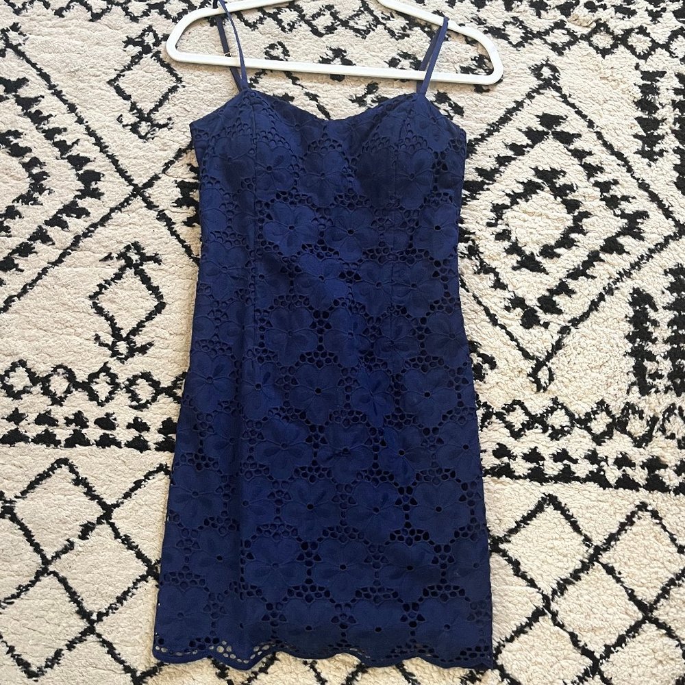 Navy Blue, Lily Pulitzer, Size 2, Spaghetti Strap Minidress